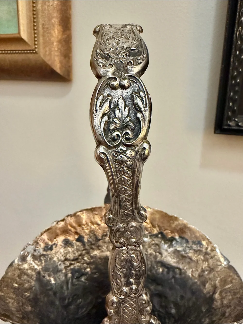Antique Barbour SP Co 3737 Silver Plate Repoussé Bride’s Basket with Handle 16”